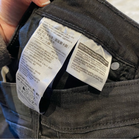 (27) Levi’s 711 Skinny Mid-Rise Jeans Black Distressed Midrise Slim Fit - Picture 11 of 12